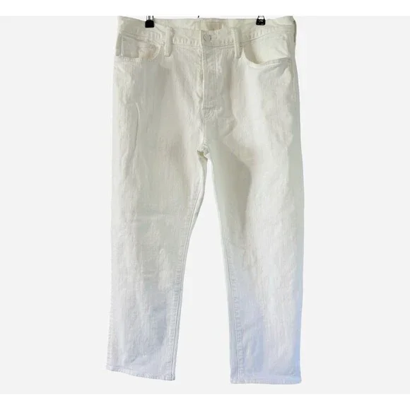 MOTHER Women's The Ditcher Crop Totally Innocent White Jeans Size 32 NWOT $189 - Picture 6 of 14